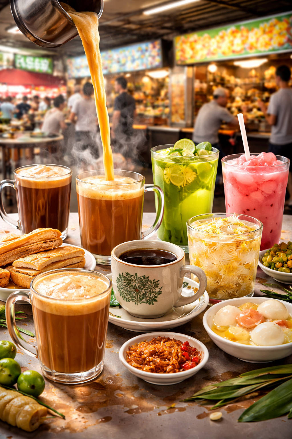 Singapore’s Traditional Beverage Craft: Teh Tarik Foam, Kopi Roasts, Herbal Brews